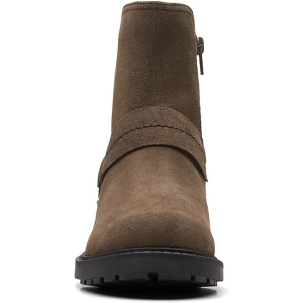Clarks Opal Rose 26168396 Boots Women's US 7.5 Dark Olive Suede Ankle JOBB213 - Picture 4 of 14
